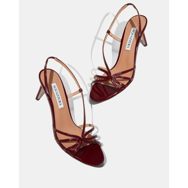Aquazzura Talk To Me Sandal 75 in Merlot, view 3 | Sandals