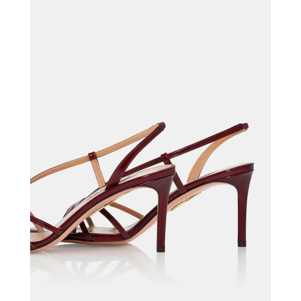 Aquazzura Talk To Me Sandal 75 in Merlot, view 4 | Sandals