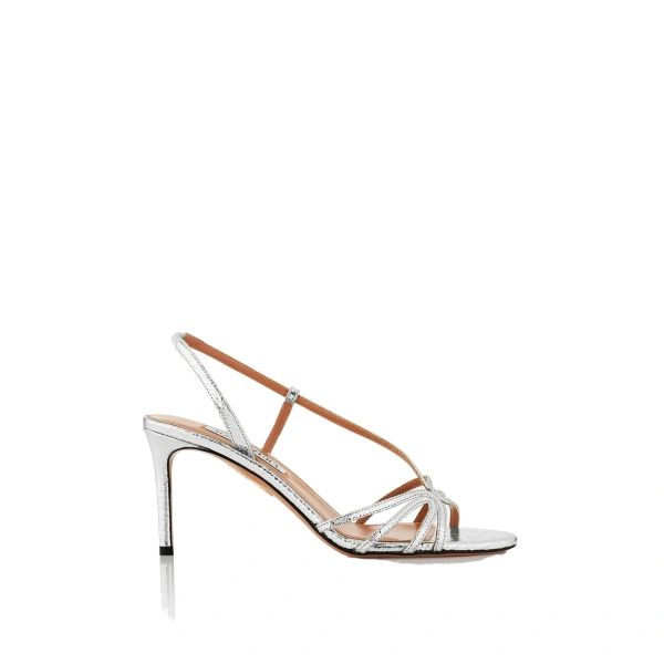 Aquazzura Talk To Me Sandal 75 in Silver | Sandals