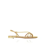 Aquazzura Talk To Me Sandal Flat in Soft Gold | Sandals