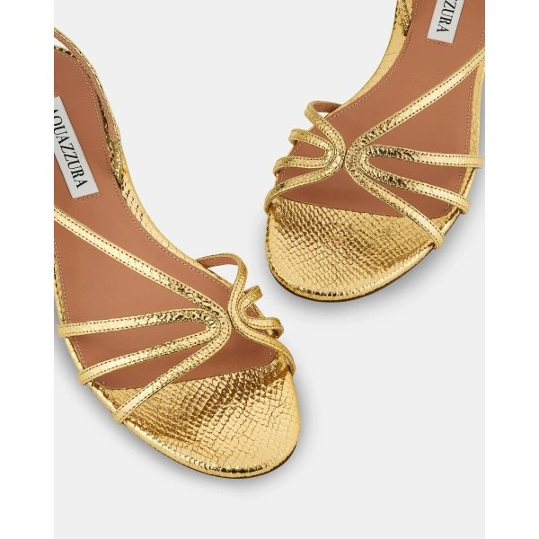 Aquazzura Talk To Me Sandal Flat in Soft Gold, view 6 | Sandals