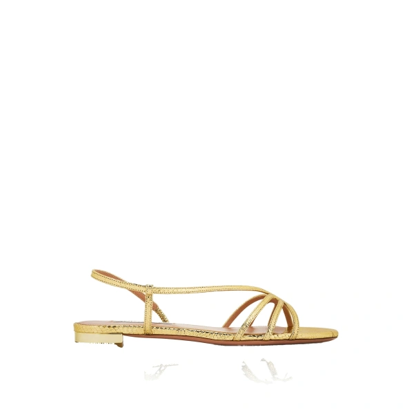 Talk To Me Sandal Flat in Soft Gold