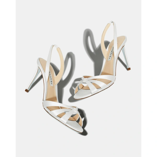 Aquazzura Tati Sandal 85 in White, view 3 | Sandals