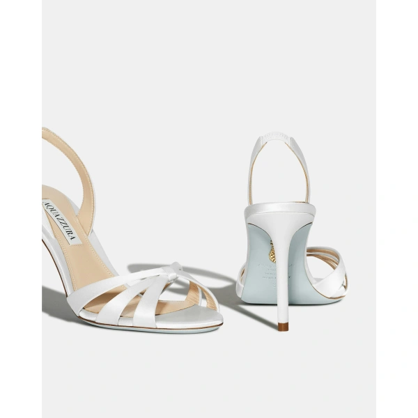 Aquazzura Tati Sandal 85 in White, view 4 | Sandals