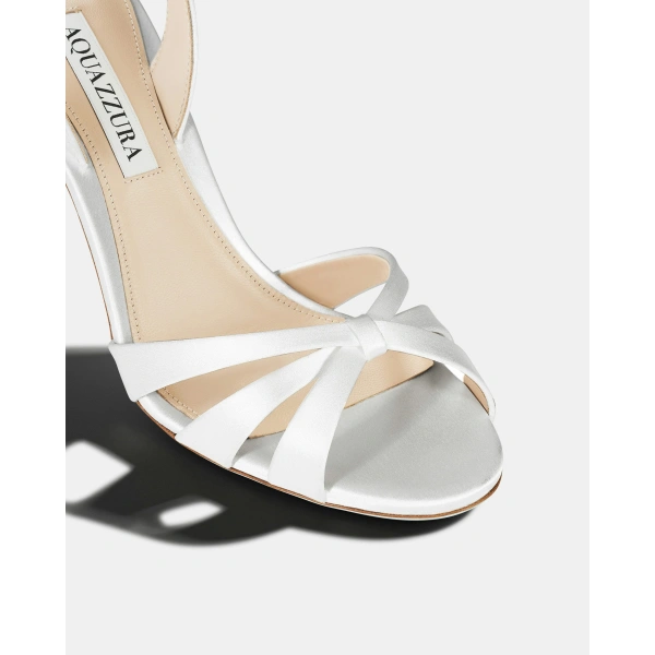 Aquazzura Tati Sandal 85 in White, view 6 | Sandals
