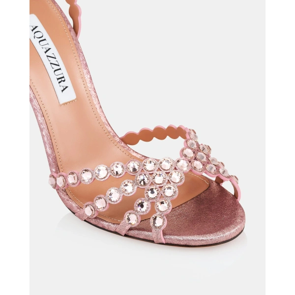 Aquazzura Tequila Sandal 105 in Dusty Rose, view 6 | Sandals