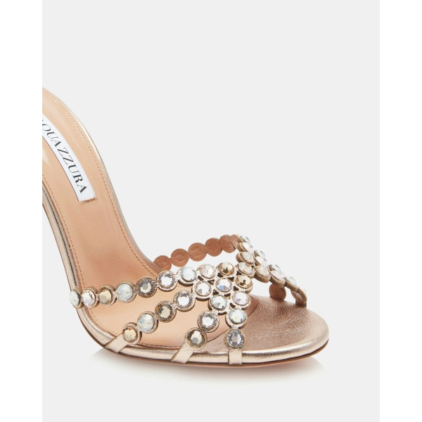 Aquazzura Tequila Sandal 105 in Light Copper, view 6 | Sandals