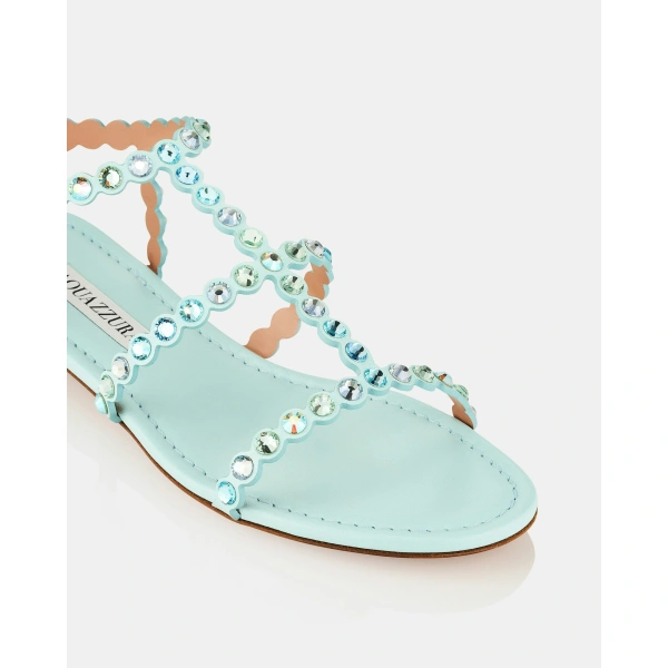 Aquazzura Tequila Sandal Flat in Seabreeze, view 6 | Sandals