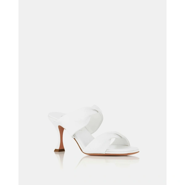 Aquazzura Twist Sandal 75 in White, view 2 | Sandals