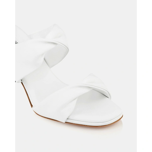 Aquazzura Twist Sandal 75 in White, view 6 | Sandals