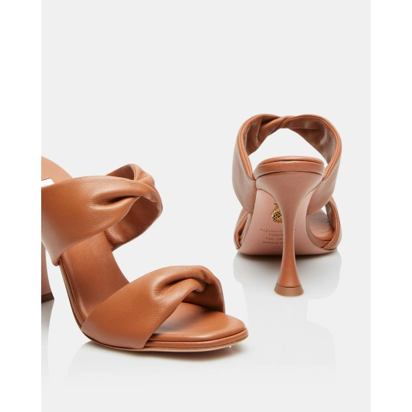 Aquazzura Twist Sandal 95 in Cuoio Tan, view 3 | Sandals
