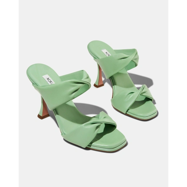 Aquazzura Twist Sandal 95 in Matcha, view 3 | Sandals