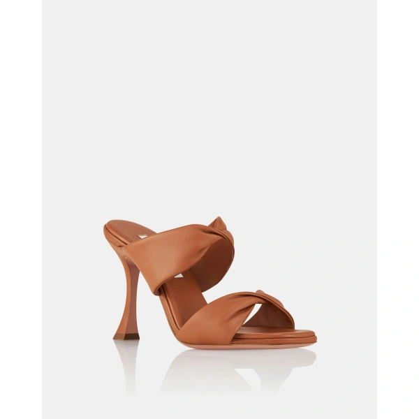 Aquazzura Twist Sandal 95 in Tobacco, view 2 | Sandals