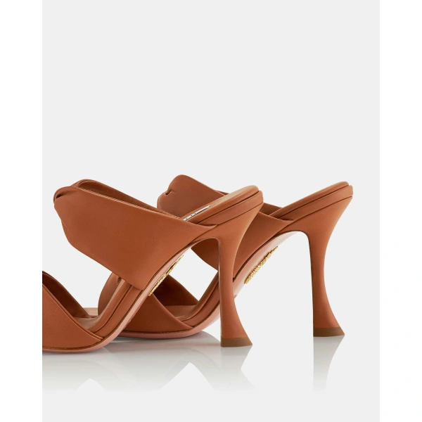 Aquazzura Twist Sandal 95 in Tobacco, view 4 | Sandals