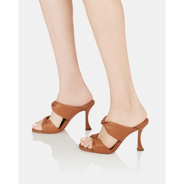 Aquazzura Twist Sandal 95 in Tobacco, view 5 | Sandals