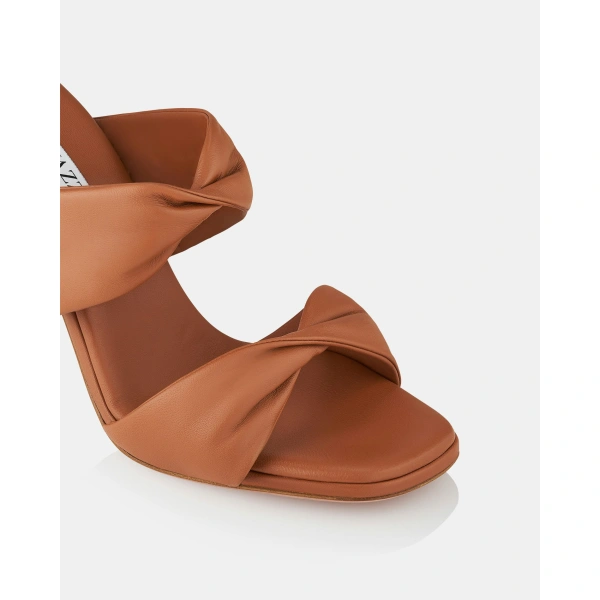 Aquazzura Twist Sandal 95 in Tobacco, view 6 | Sandals