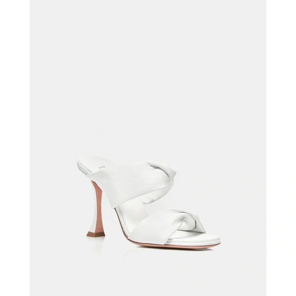 Aquazzura Twist Sandal 95 in White, view 2 | Sandals