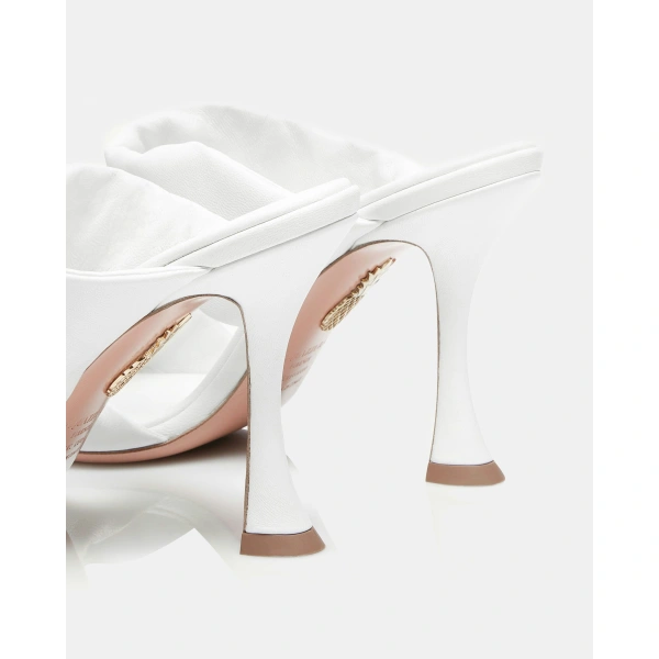 Aquazzura Twist Sandal 95 in White, view 3 | Sandals