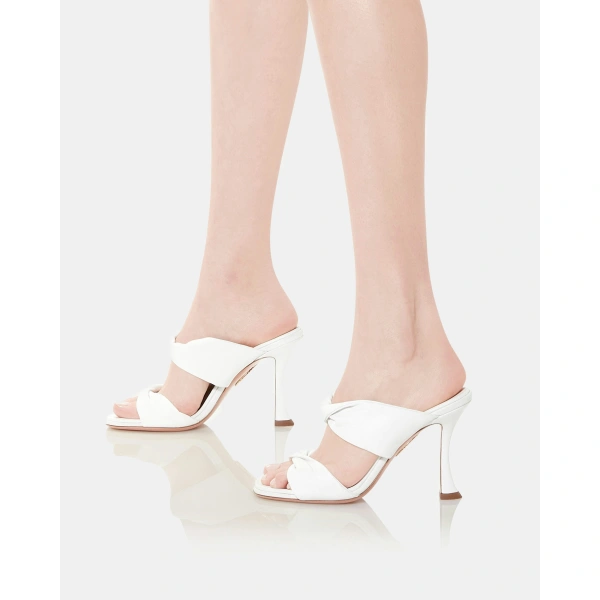 Aquazzura Twist Sandal 95 in White, view 4 | Sandals