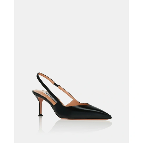 Aquazzura Uptown Sling Pump 65 in Black, view 2 | Slingbacks