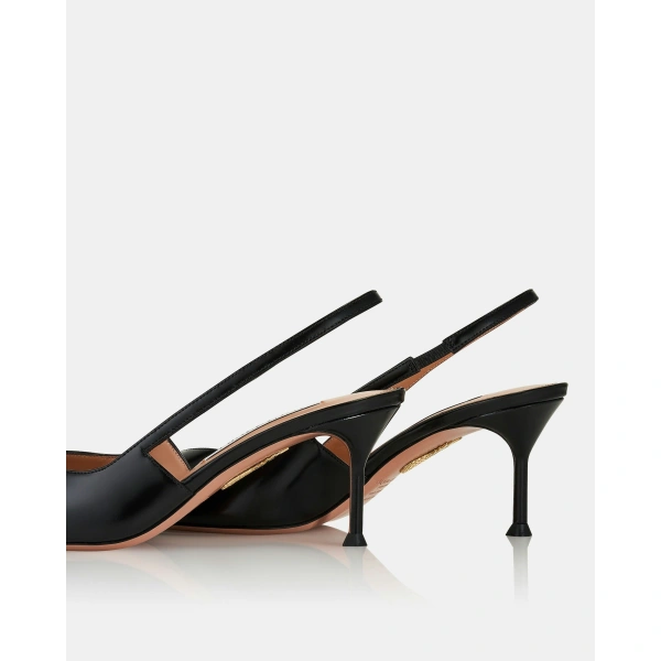 Aquazzura Uptown Sling Pump 65 in Black, view 4 | Slingbacks