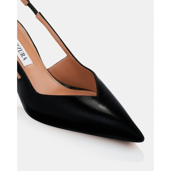 Aquazzura Uptown Sling Pump 65 in Black, view 6 | Slingbacks