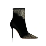 Aquazzura Velvet Meadow Bootie 105 in Black | Ankle Boots