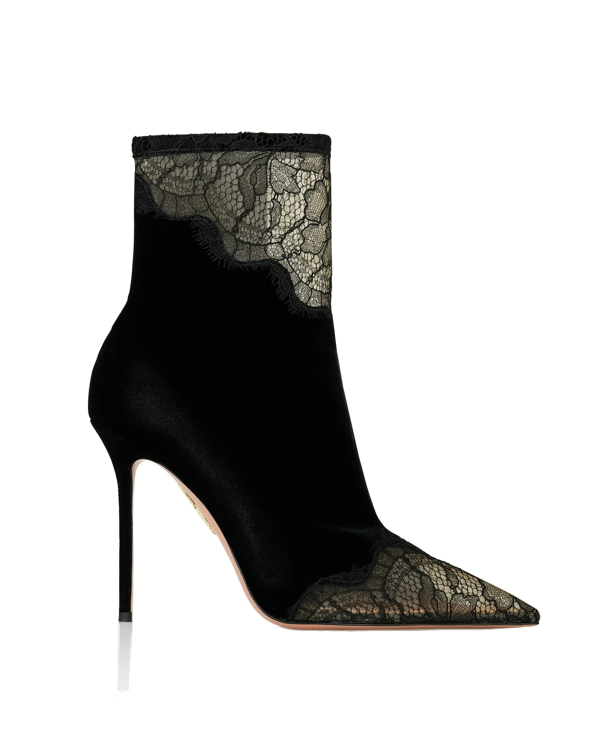Aquazzura Velvet Meadow Bootie 105 in Black Aquazzura Velvet Meadow Bootie 105 in Black | Ankle Boots