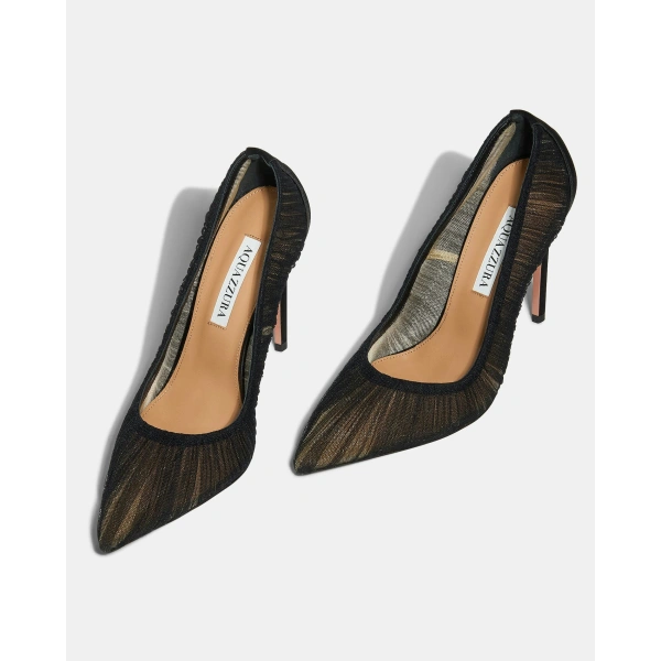 Aquazzura Voile Pump 105 in Black, view 3 | Pumps