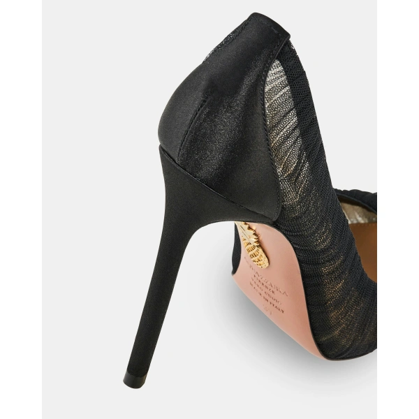Aquazzura Voile Pump 105 in Black, view 4 | Pumps