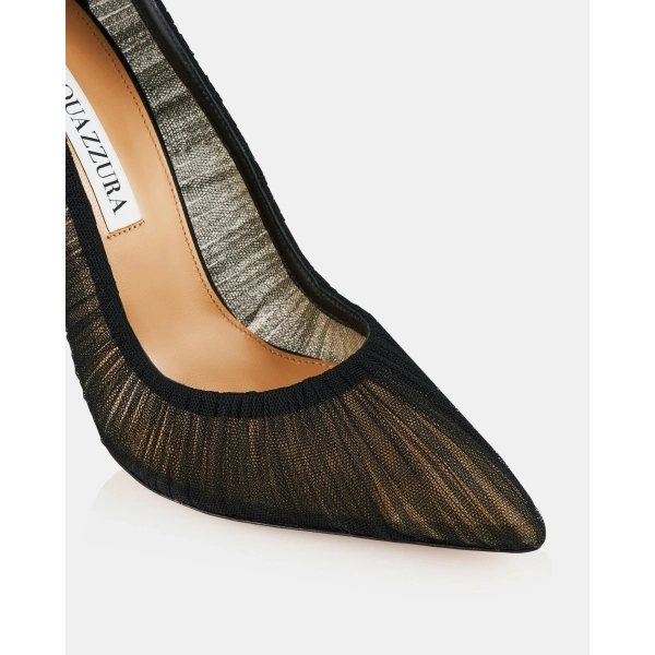 Aquazzura Voile Pump 105 in Black, view 6 | Pumps