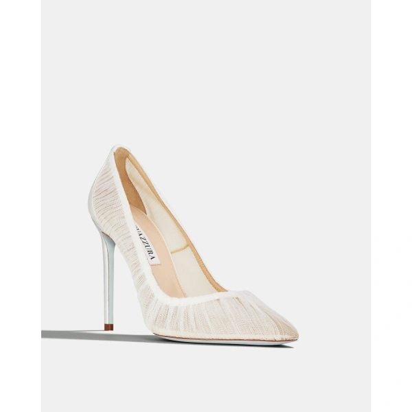 Aquazzura Voile Pump 105 in White, view 2 | Pumps