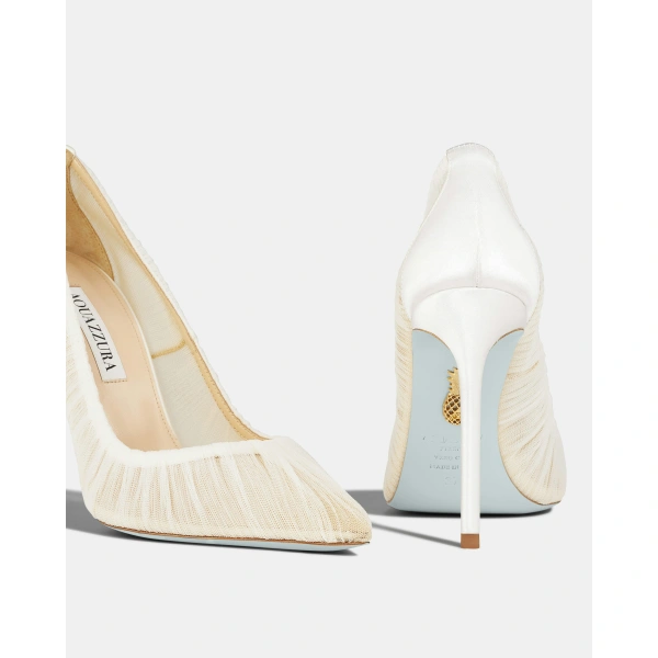 Aquazzura Voile Pump 105 in White, view 4 | Pumps