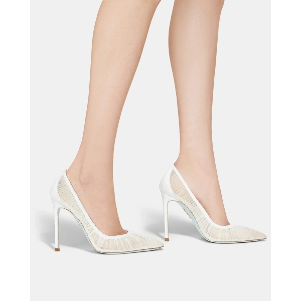 Aquazzura Voile Pump 105 in White, view 5 | Pumps