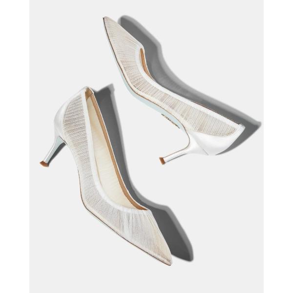 Aquazzura Voile Pump 65 in White, view 3 | Pumps