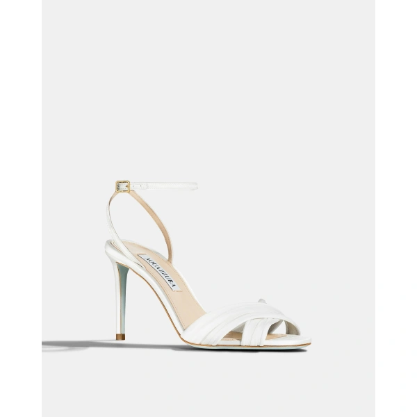 Aquazzura Voile Sandal 85 in White, view 2 | Sandals
