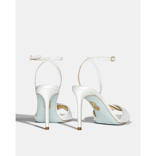 Aquazzura Voile Sandal 85 in White, view 4 | Sandals