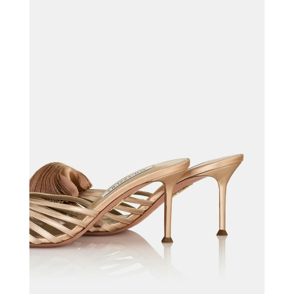 Aquazzura Wild Bloom Mule 75 in Warm Nude, view 4 | Mules