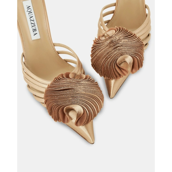 Aquazzura Wild Bloom Mule 75 in Warm Nude, view 6 | Mules