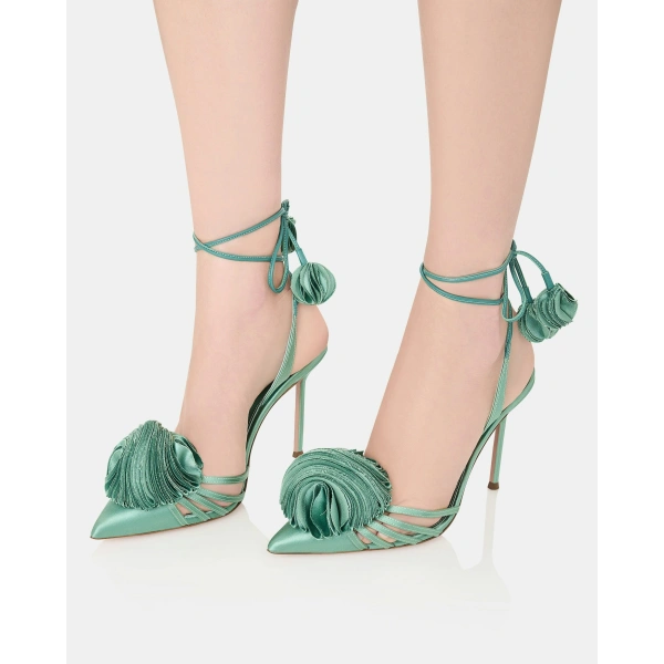 Aquazzura Wild Bloom Pump 105 in Salvia, view 4 | Pumps