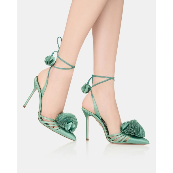 Aquazzura Wild Bloom Pump 105 in Salvia, view 5 | Pumps