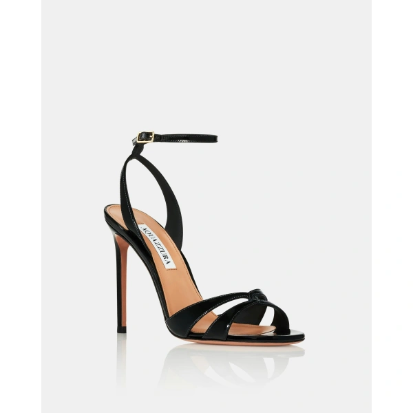 Aquazzura You And I Sandal 105 in Black, view 2 | Sandals