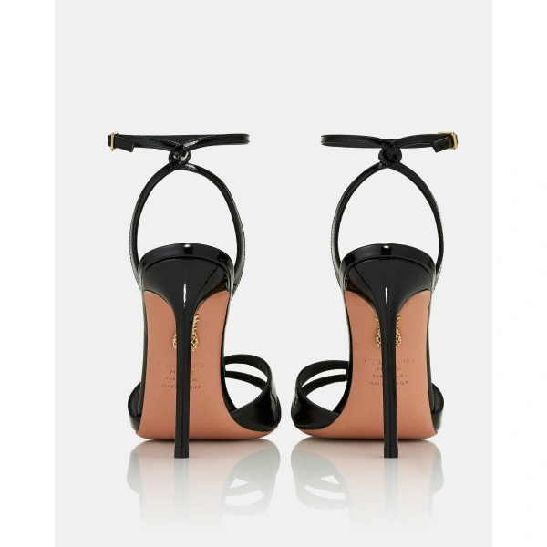Aquazzura You And I Sandal 105 in Black, view 4 | Sandals