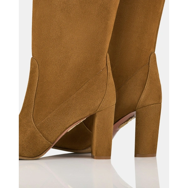 Aquazzura Zane Boot 85 in Chestnut, view 4 | Knee-High Boots