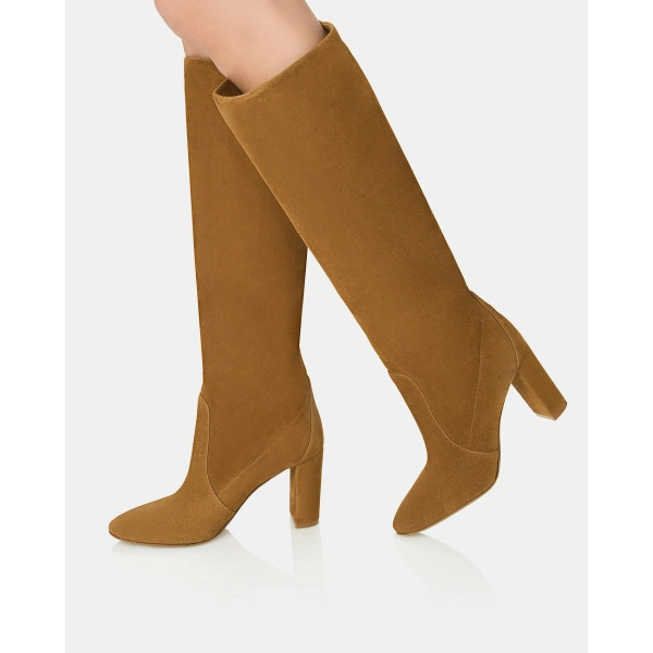 Aquazzura Zane Boot 85 in Chestnut, view 5 | Knee-High Boots
