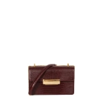 Ateliers Auguste Alma in Burgundy Lizard-Embossed Leather Ateliers Auguste Alma in Burgundy Lizard-Embossed Leather Baguette Bag
