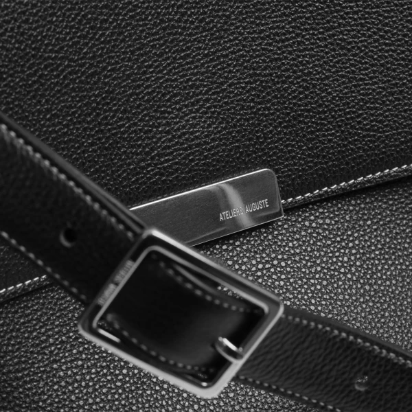 Ateliers Auguste Amelot Silver Edition in Black Pebble Leather, view 6