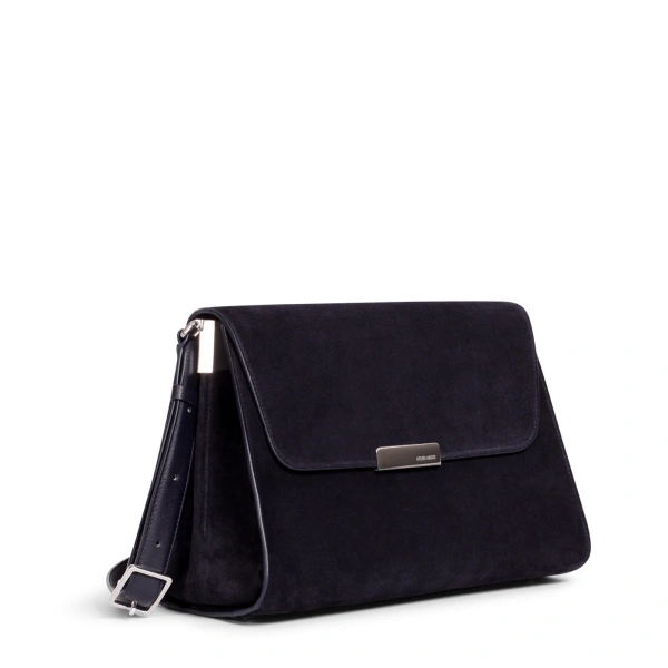 Ateliers Auguste Amelot Silver Edition in Midnight Blue Suede Tote Bag, view 2