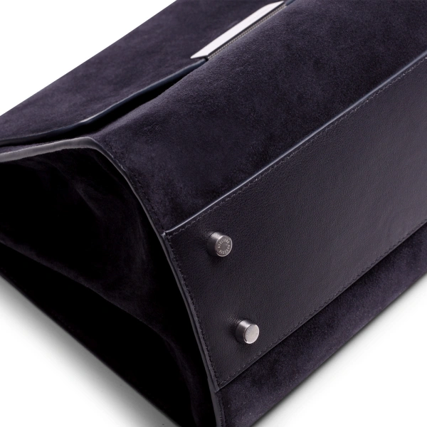 Ateliers Auguste Amelot Silver Edition in Midnight Blue Suede Tote Bag, view 5