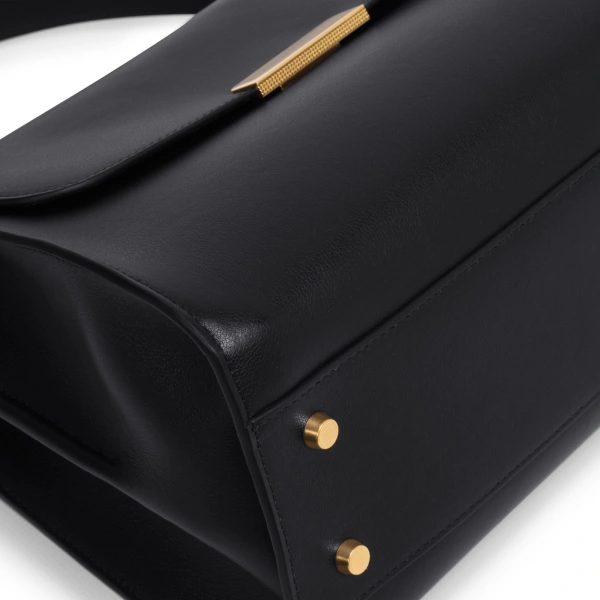 Ateliers Auguste Amelot in Black Smooth Leather Tote Bag, view 3